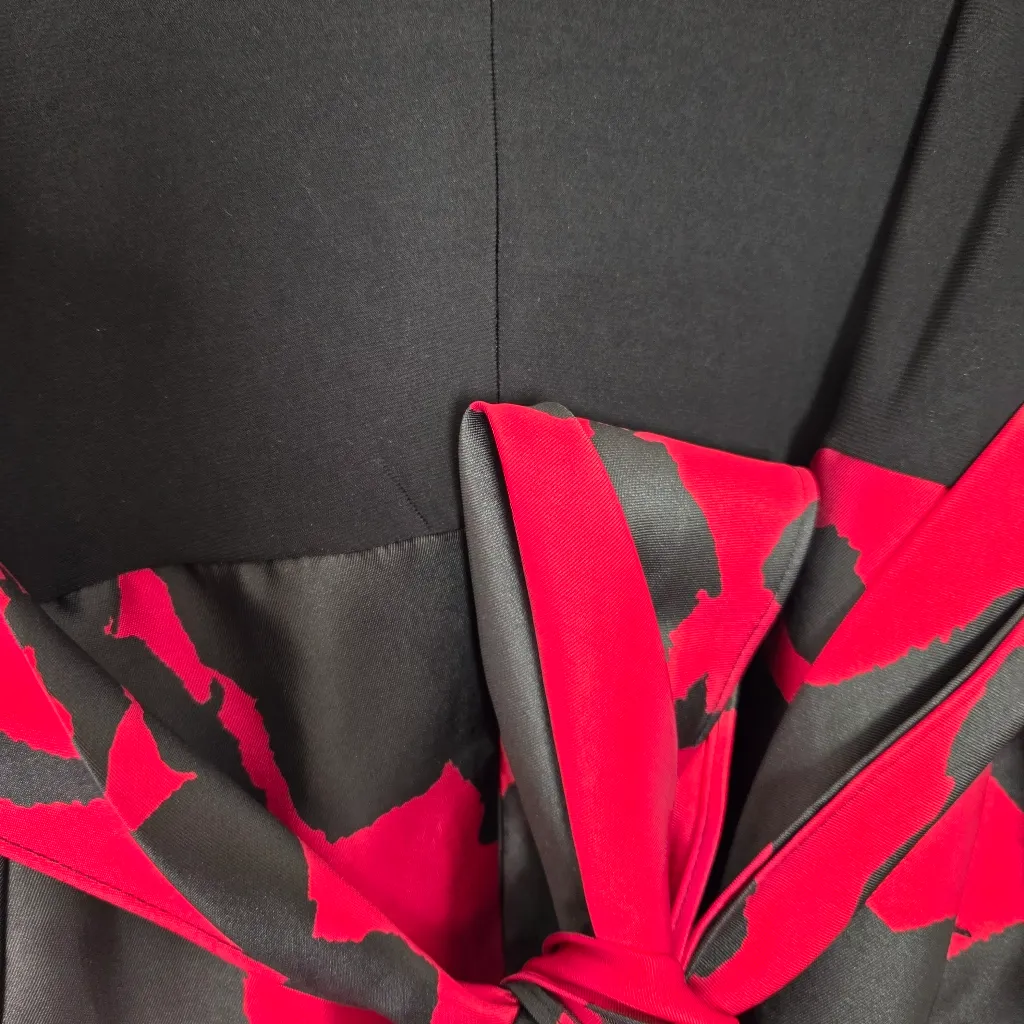 R&M Richards Red and Black Midi Cocktail Dress - Image 7