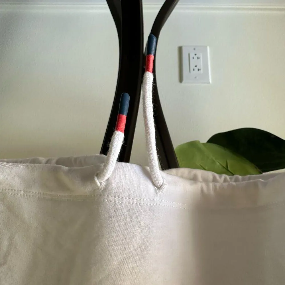 Tommy Hilfiger Sport Medium Cropped Front Tie White Sweatshirt with Logo NWOT - Image 4