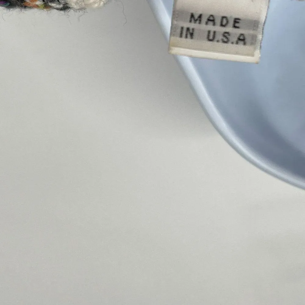 Vintage 80's Lawrence Philadelphia Rainbow Plaid Tweed Blazer Coat Jacket Size M - Image 9