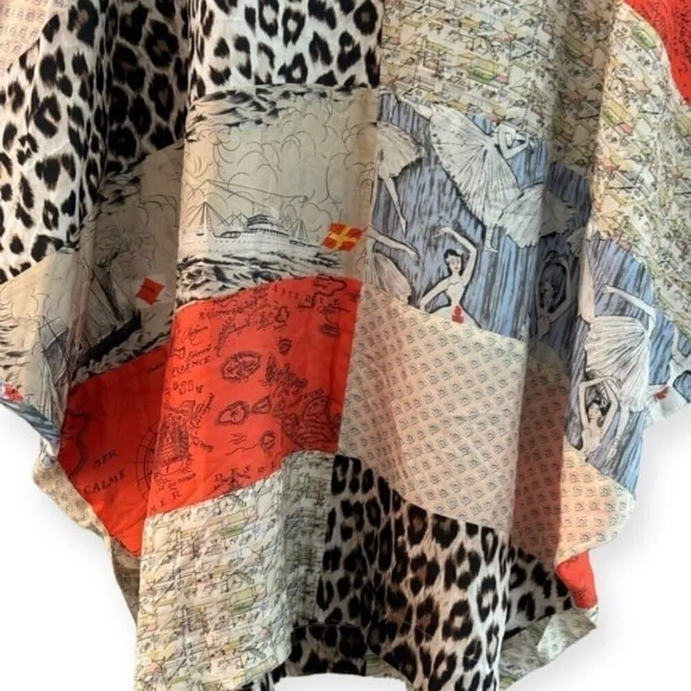 ANTHROPOLOGIE L.P.O. Laurence Maheo Silk Patchwork Tunic Dress Top Size M/L - Image 5