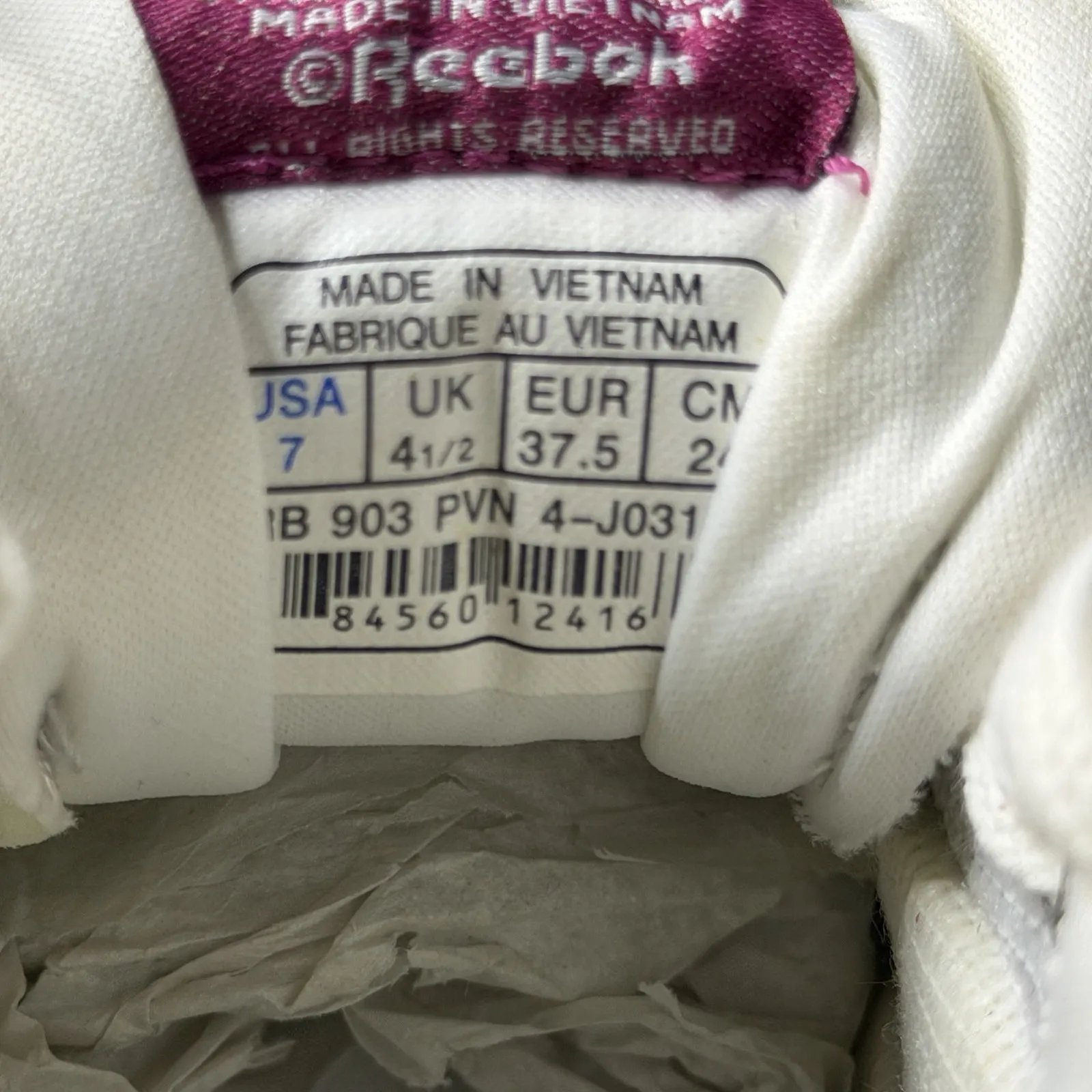 Reebok Freestyle Hi High Top Sneakers Pink White Pattern Womens Size 7 Aerobic - Image 9