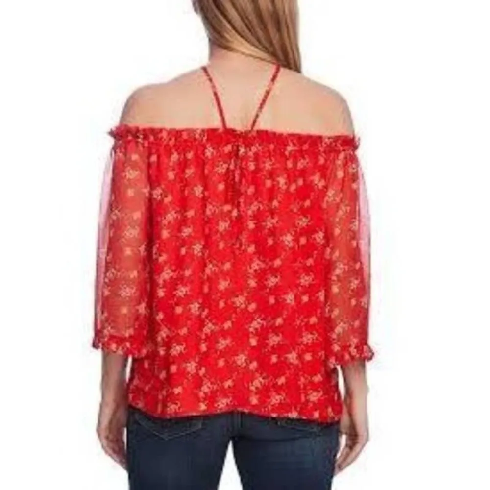Vince Camuto Bouquet Refresh Top in Bright Lady Bug L - Image 2