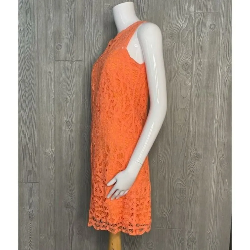 Lilly Pulitzer 52704 sleeveless Casual beach sundress lace style orange midi dre - Image 5