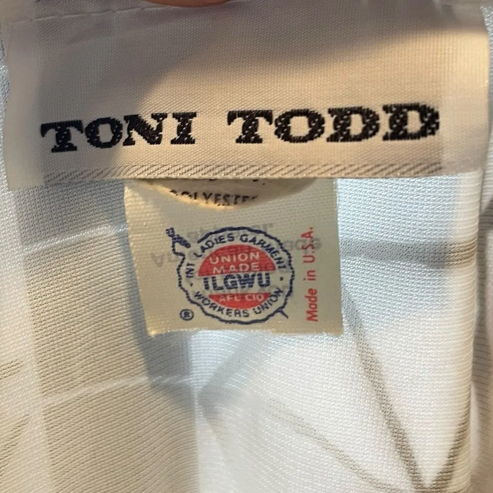 Toni Todd Vintage 70s Black White Red Mosaic Geometric Art to Wear Midi Dress Size 1X - Image 7