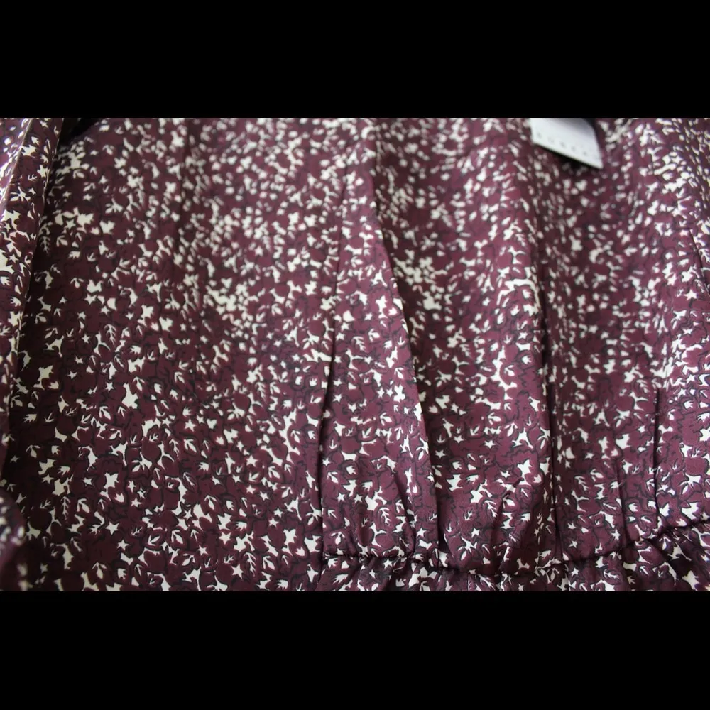 Bobeau | maroon cream patterned bell sleeve blouse - Image 7