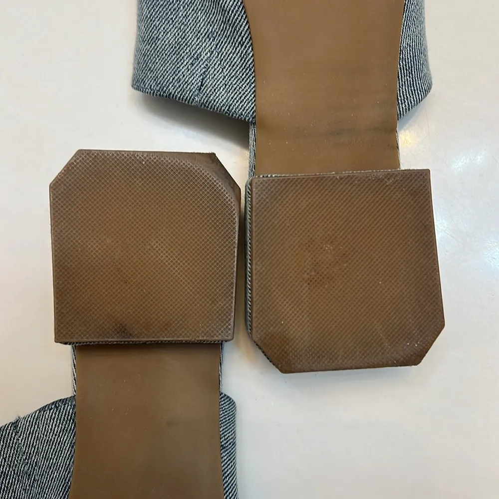 Steve Madden Women's Denim Slide Sandals like new - Image 3