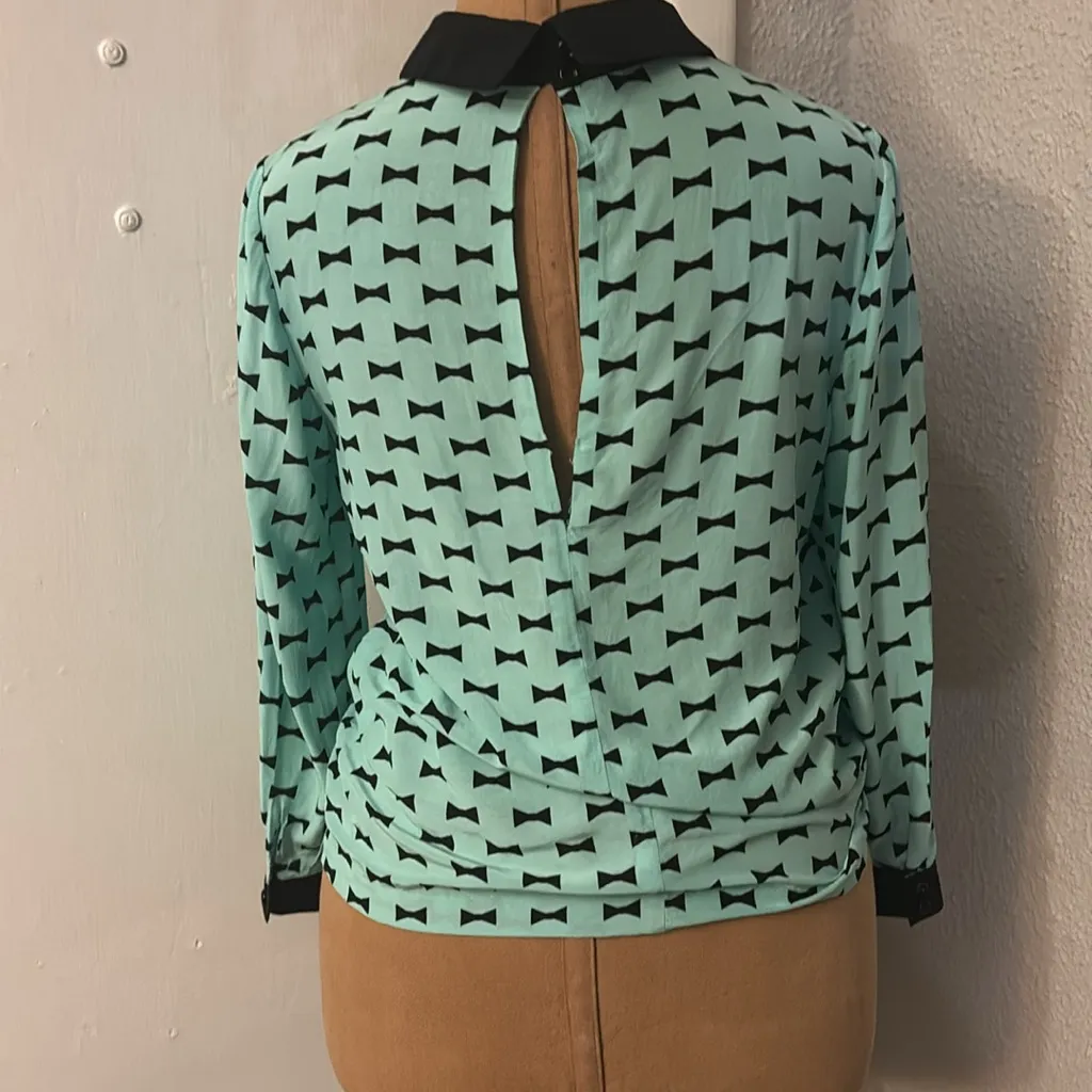 Kate Spade New York Silk Isadora Bow Print Top 2 Dopamine Quiet Luxury.Classic - Image 3