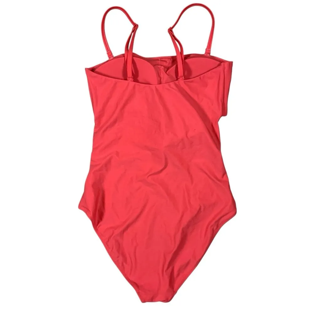Aerie Red One Piece Swimsuit Medium Bow Front Adjustable Straps Full Coverage - Image 4