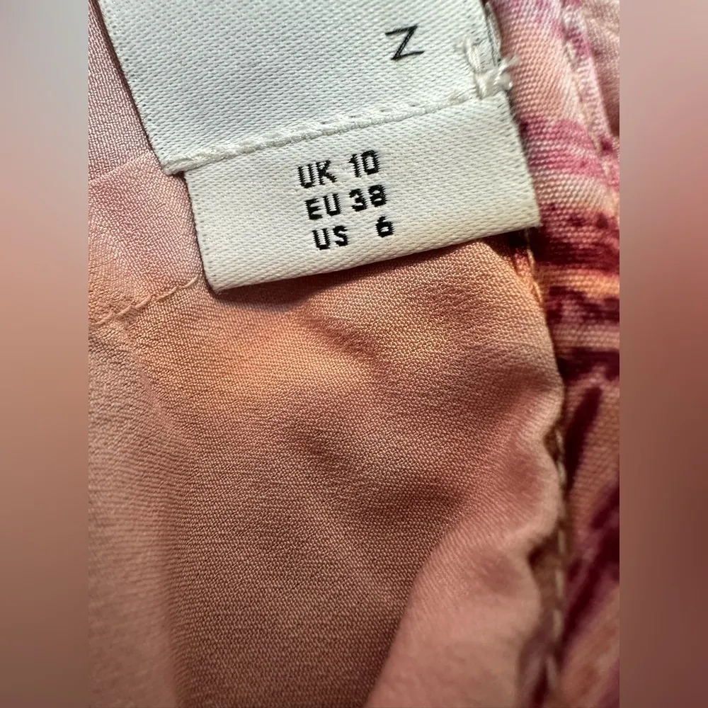 ASOS palm print structured mini dress with lace trim detail and puff sleeve - Image 9