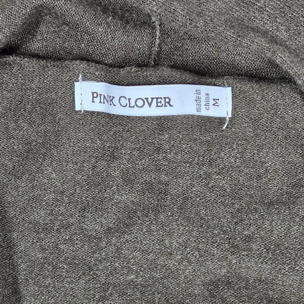 Pink Clover Penton Two Pocket Open Front Cardigan‎ Olive Green M NWT - Image 4