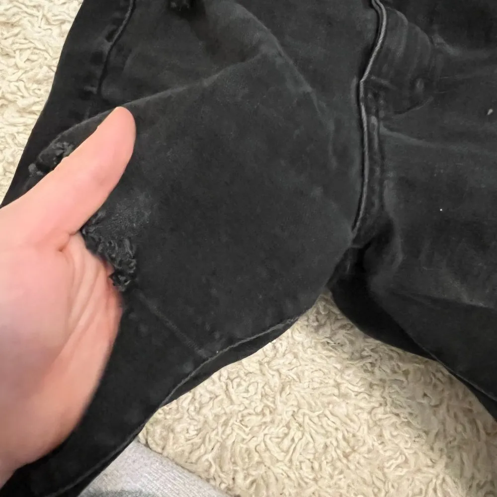 American eagle black distressed high rise jeggings size 4 - Image 4