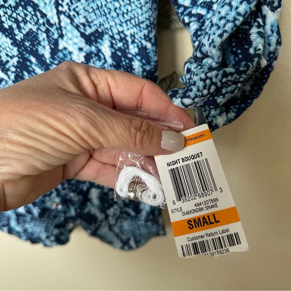 INC  blue python snakeskin print cardigan sweater NWT Small - Image 3