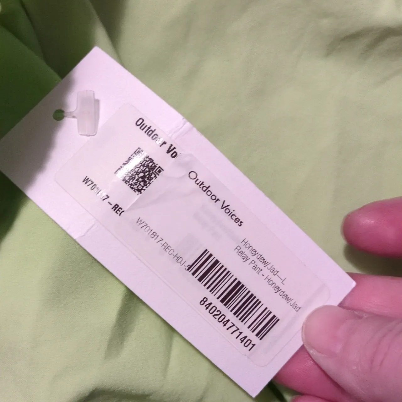 Outdoor Voices Honeydew Green Relay Sport Pants Size Large - Image 6