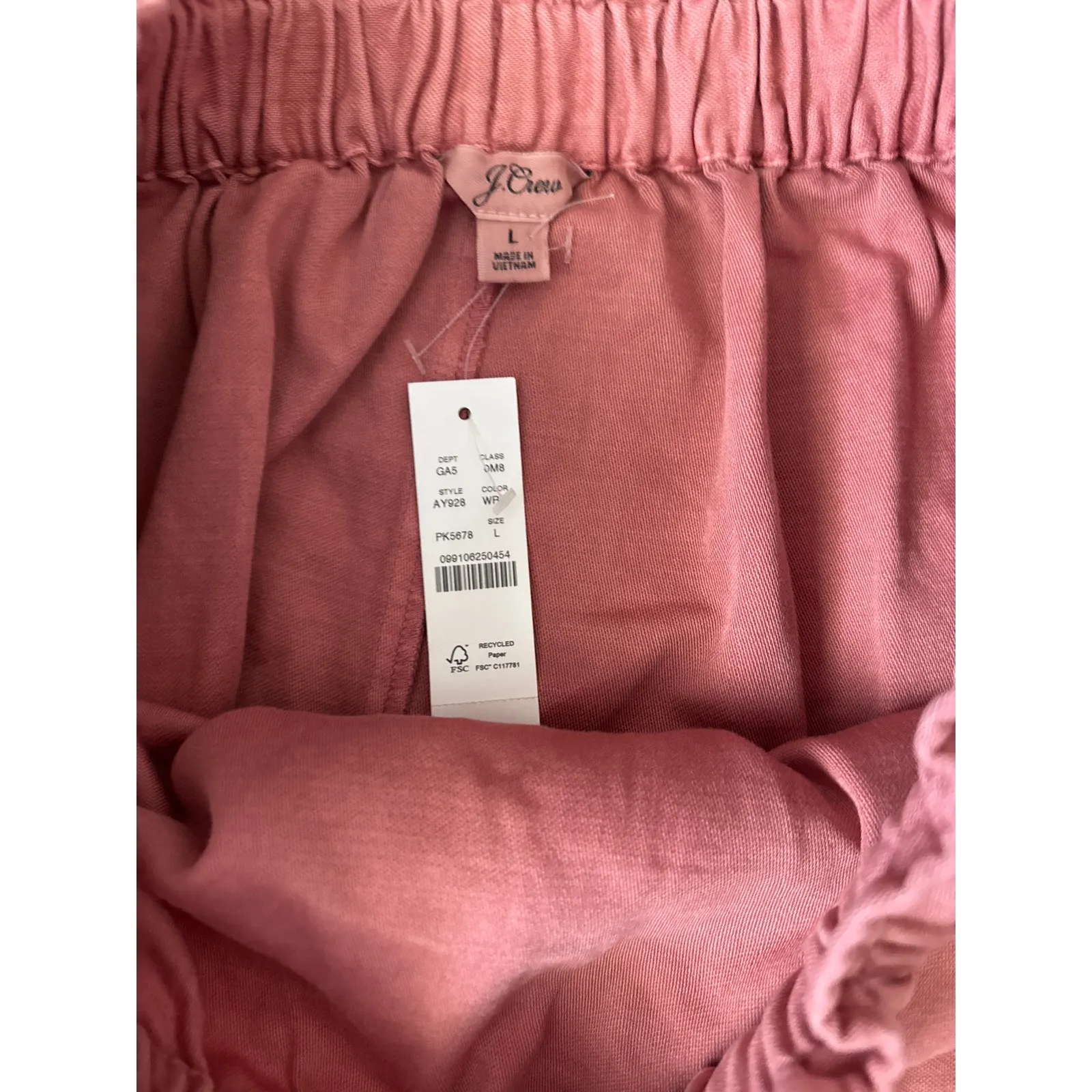 J. Crew Rope Tie-Waist Pull-On Paperbag‎ Mini Skirt in Dusty Rose Size Large - Image 9
