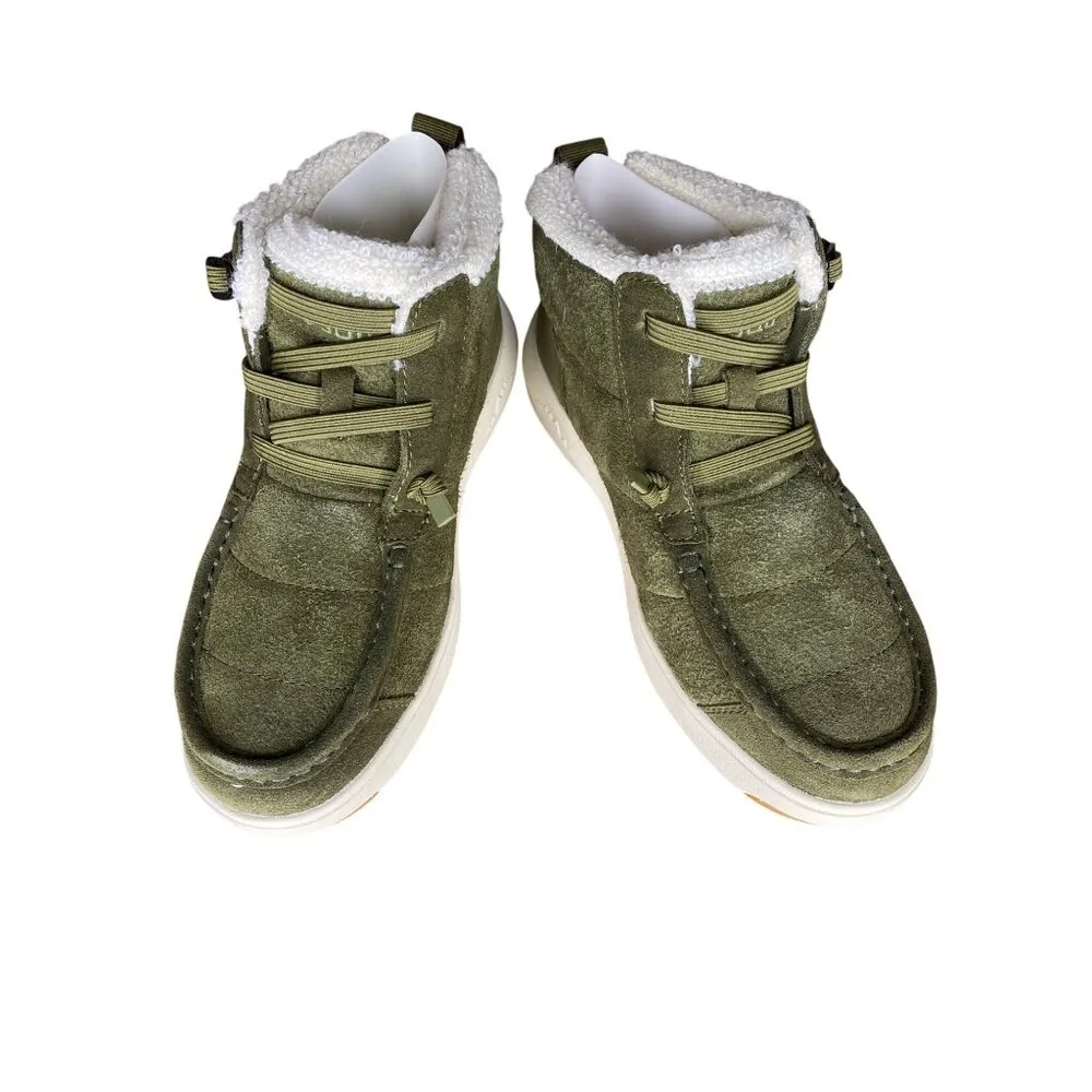 Stio Colter Chukka Dark Olive Green Suede Boots Size 6 Lining & Traction Outsole - Image 4