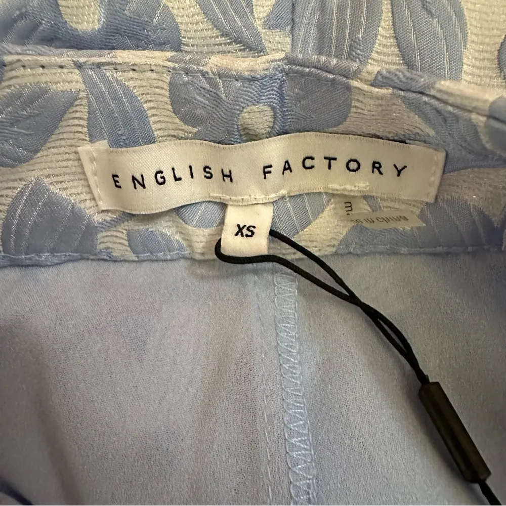 English Factory Blue Floral Jacquard High Rise Shorts - Image 9