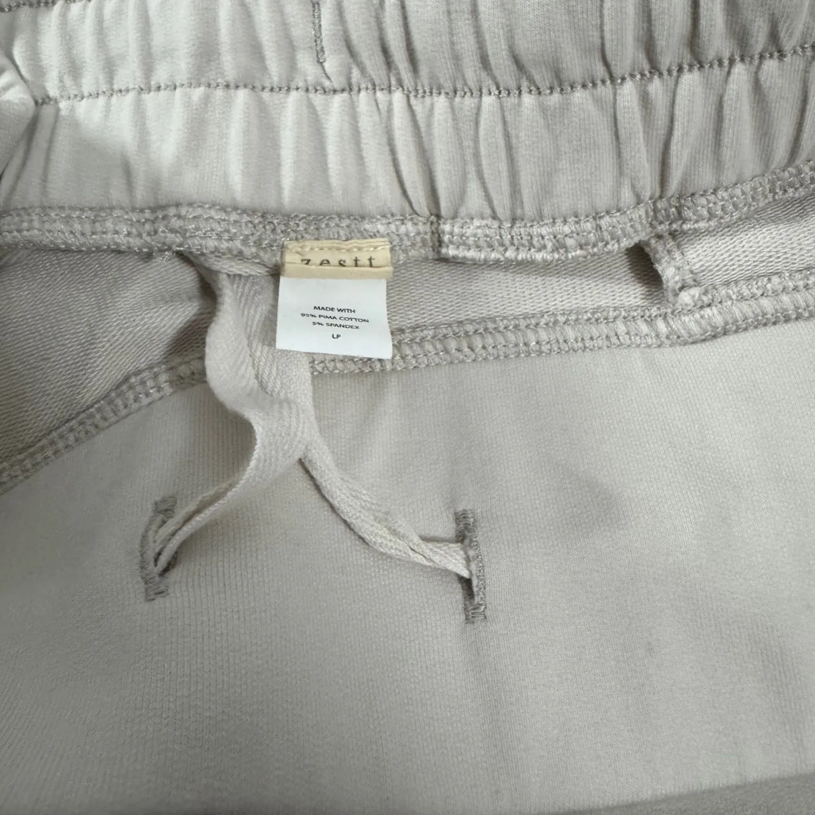 Zestt Million Miles Wide Leg Pant Elastic Waist Drawstring Beige LP Size undefined - Image 6