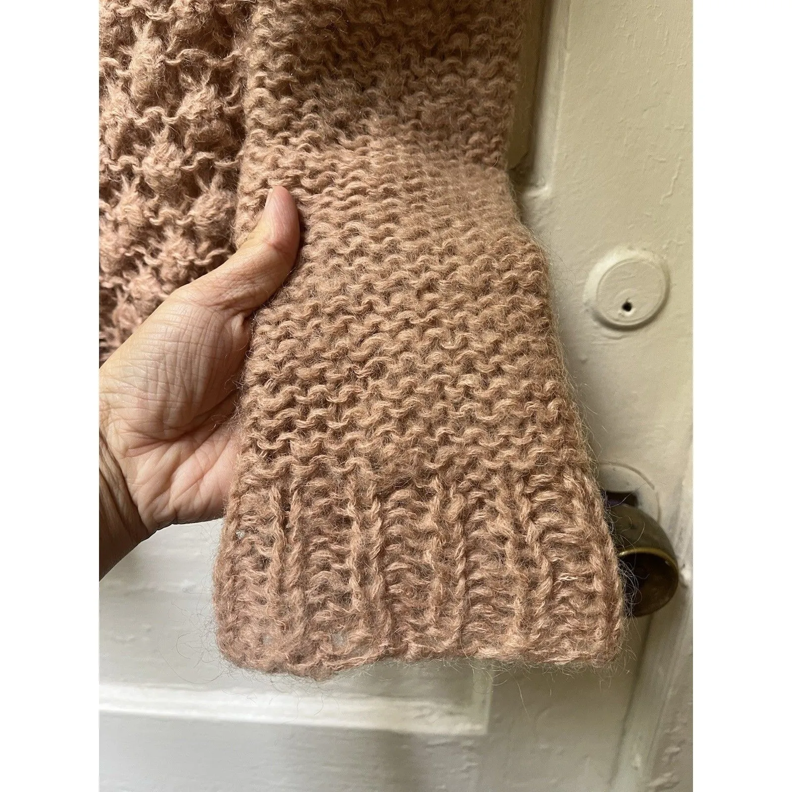 Womens Pink Turtleneck Sweater S Bubbles Geometric Soft Dainty Twee Coquette - Image 3