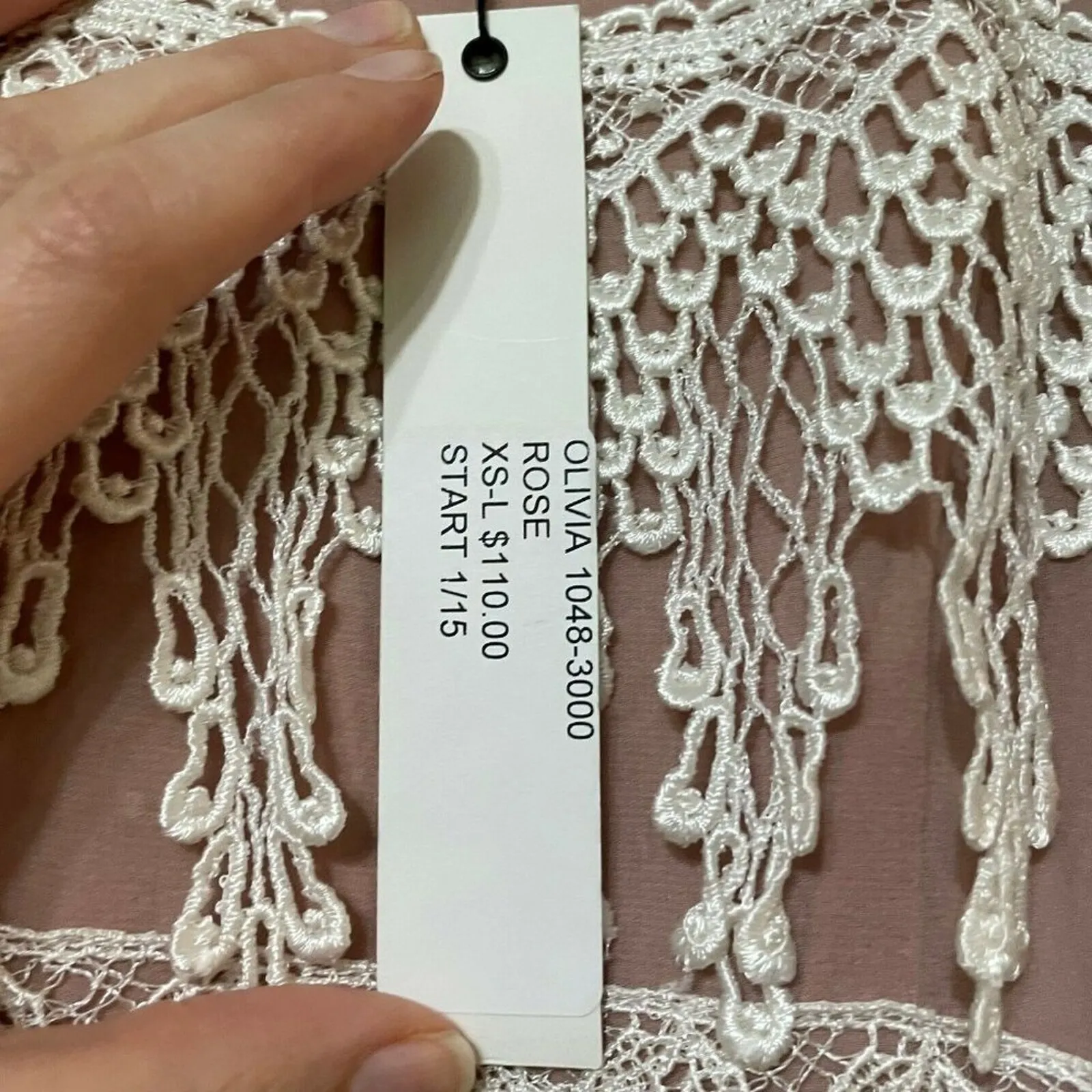 Dress The Population White Pink Olivia Fringe Lace Dress Womens S Boho Cottage - Image 6