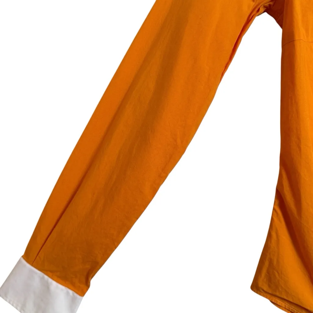 Vintage Lacoste Orange Button Front Blouse Shirt Women's Size 34 - Image 7