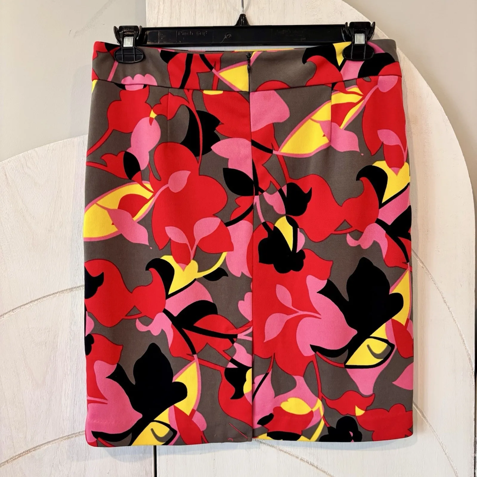 Premise Floral Abstract Print Skirt Red Pink Yellow Brown Black Artistic Size 10 - Image 7