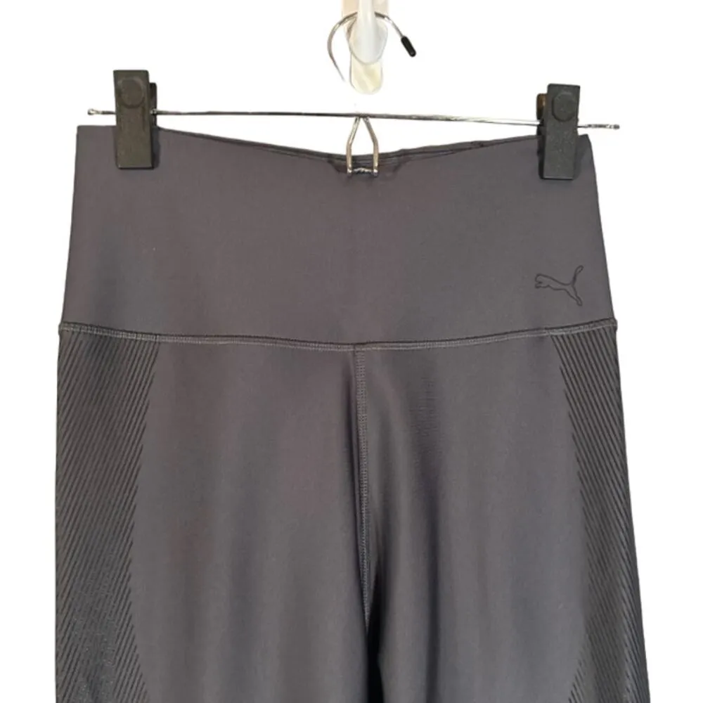 Puma Gray Athletic Fitted Running Stretch Casual Leggings Women Sz S - Image 3