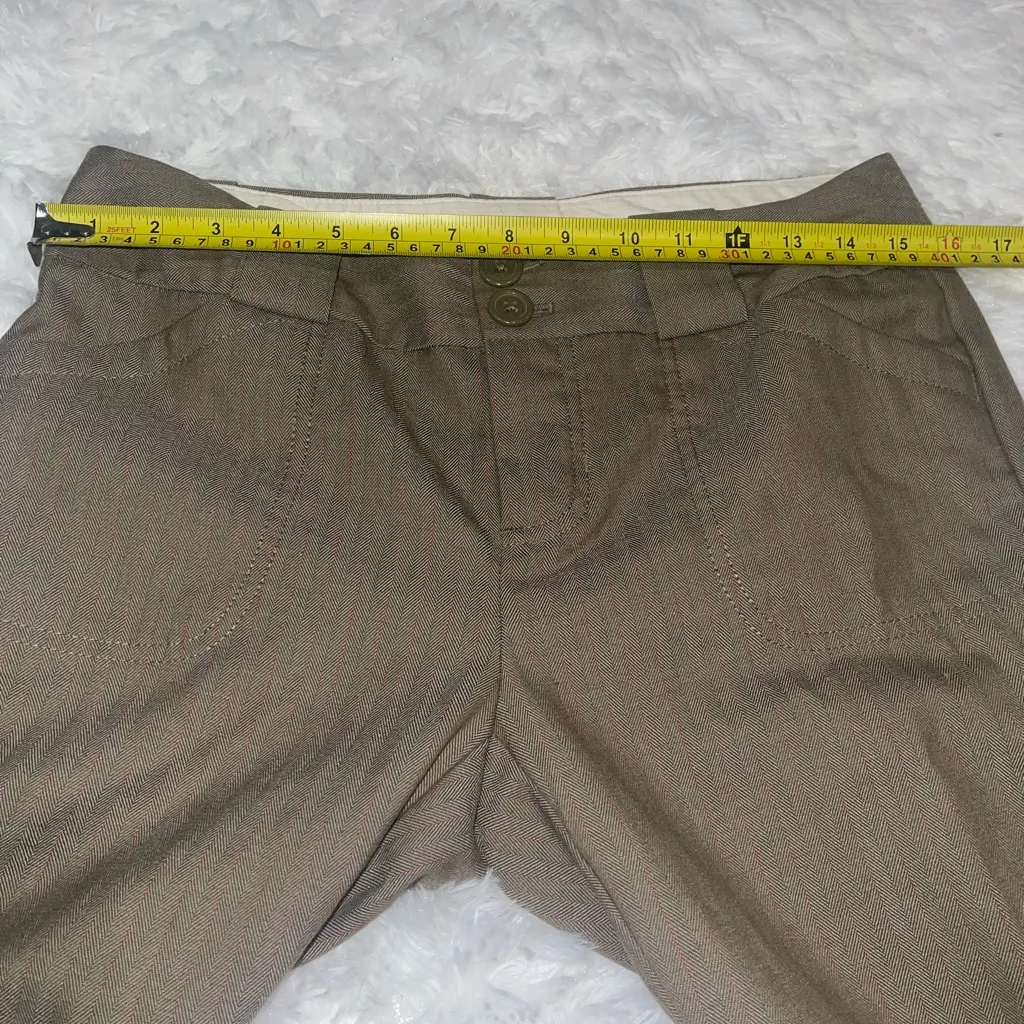Gap stretch tan herringbone red pants trousers wide leg slacks woman’s 6A - Image 5
