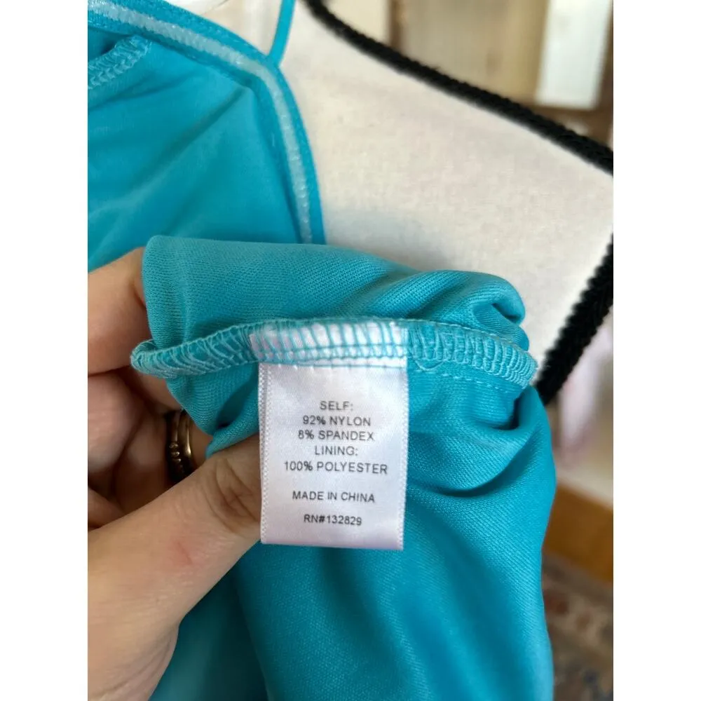 NWT Superdown Aqua Neon Blue Ruched Corset Mini Dress - Image 5