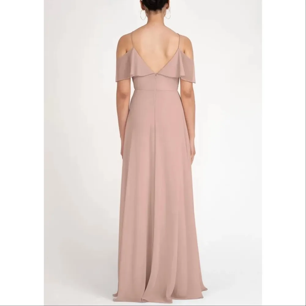 Jenny Yoo Mila Cold Shoulder Chiffon Gown - Image 10