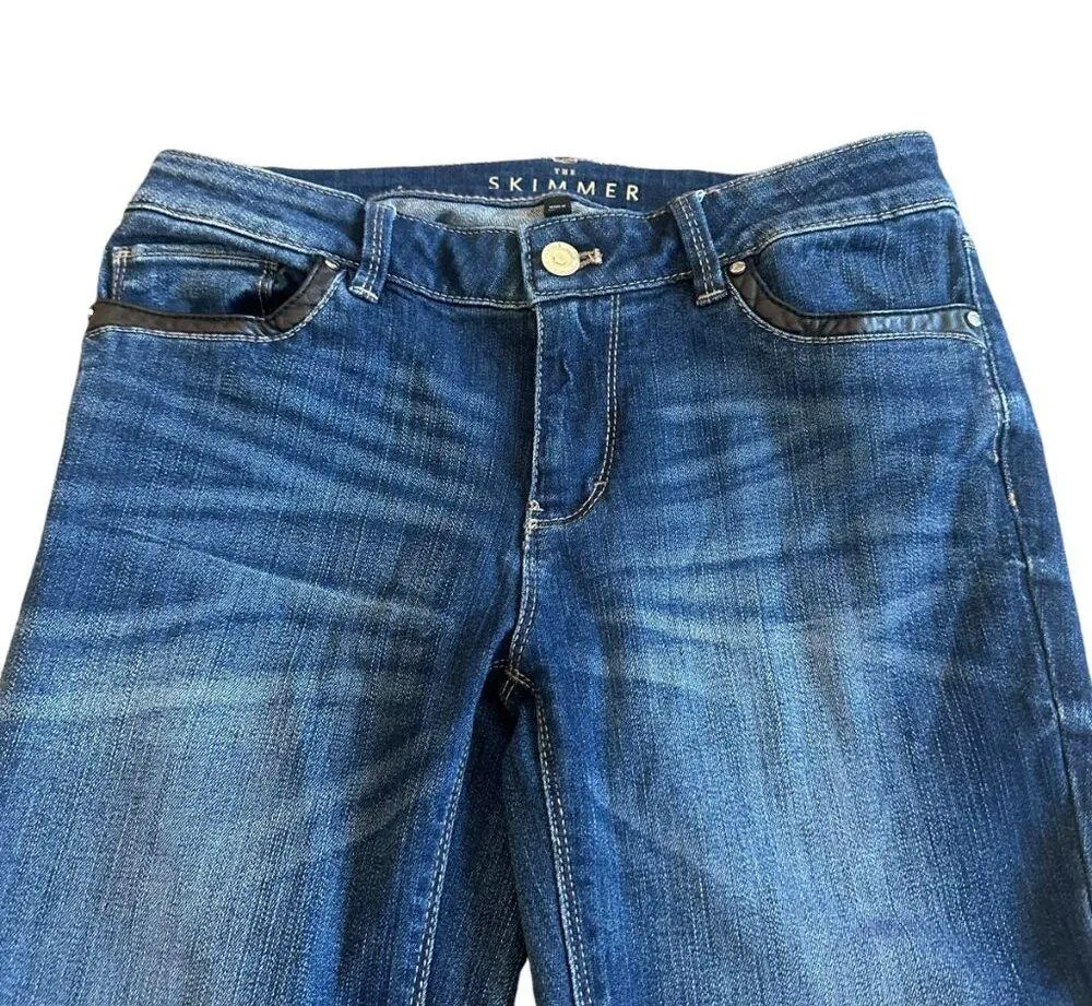 White House Black Market The Skimmer Dark Wash Cropped Jeans Skinny Size 4 Women - Image 3