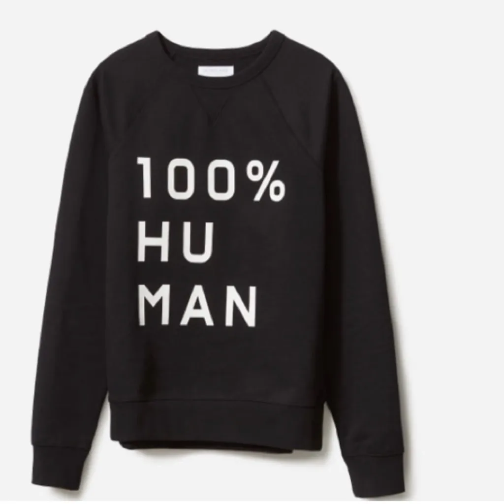 NWOT Everlane 100% Human Black Sweatshirt Pullover Sweater Size Medium - Image 2