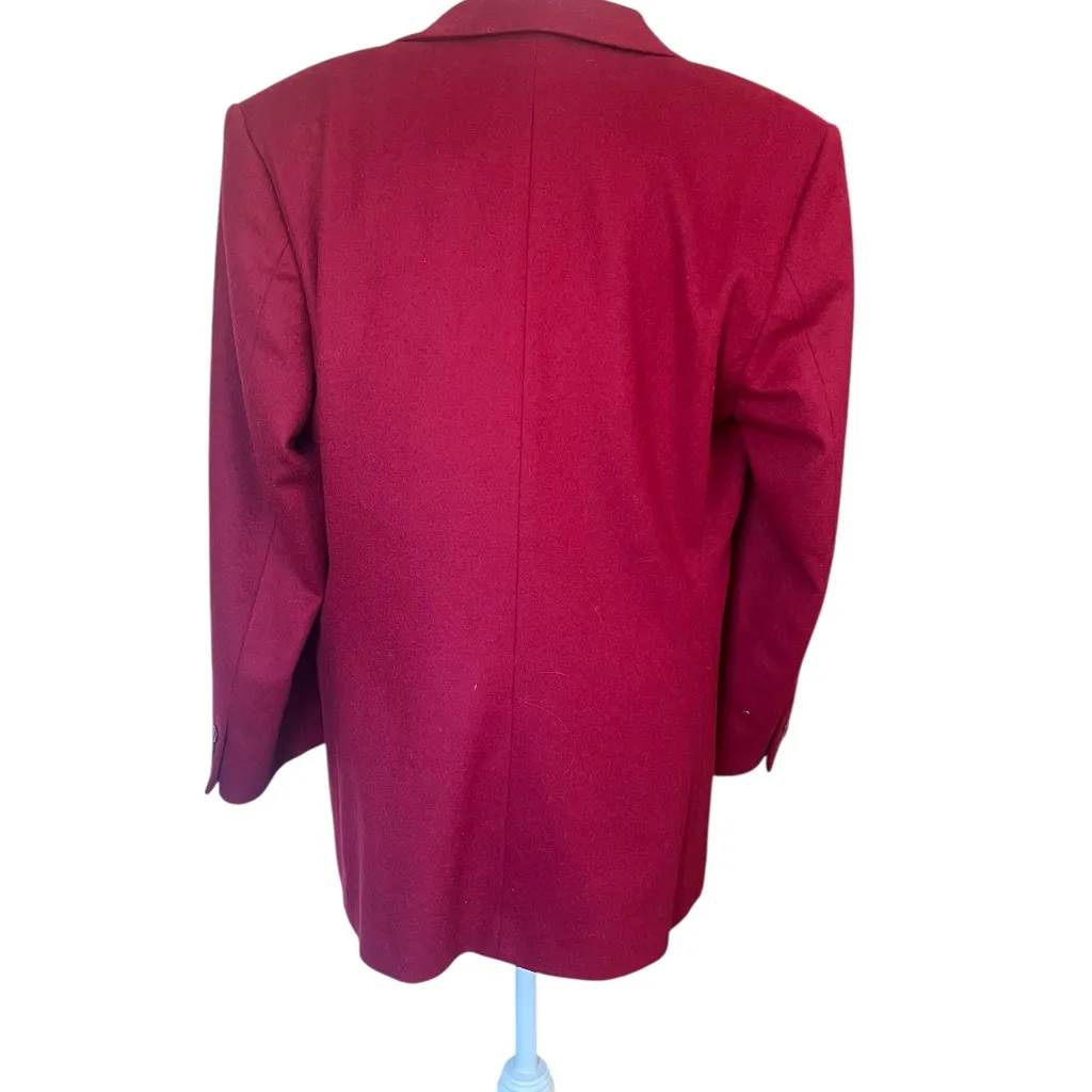 Vintage LL Bean Red Wool & Cashmere Blazer Size 14 - Image 5