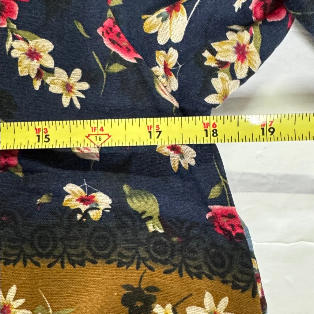 Zanzea Floral Maxi Dress Blue Multicolor cotton pockets M boho casual modest - Image 13