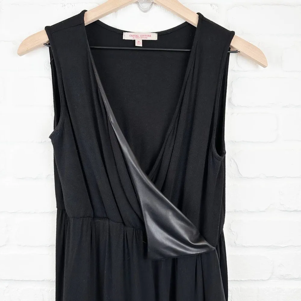 Casual Couture by Green Envelope faux wrap dress with faux leather flap Size M Size M - Image 3
