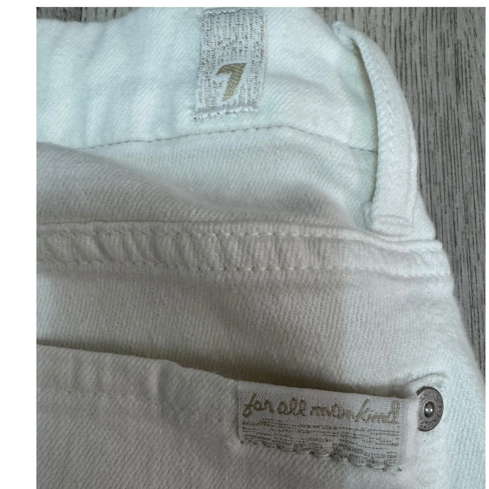 7 For All Mankind Kimmie Bootcut Jeans White Denim Size 26 (B)air Denim - Image 13