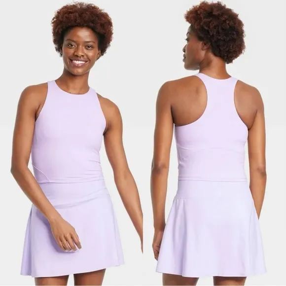 All In Motion  Everyday Soft Racerback Tank Top Built in Bra in Lilac Size S - Image 2