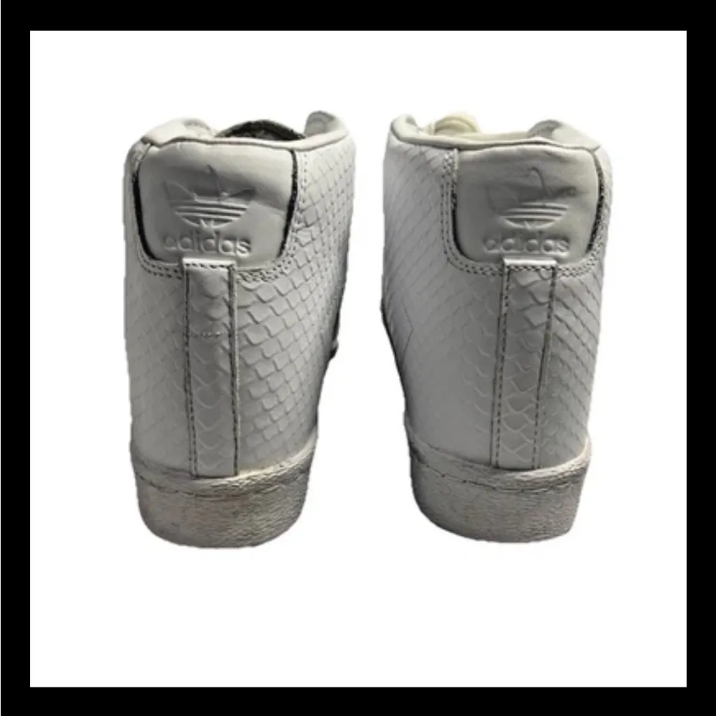 Adidas Superstar Up ‘Snakeskin’ Mid Top Athletic White Sneakers Womens Size 8 - Image 6