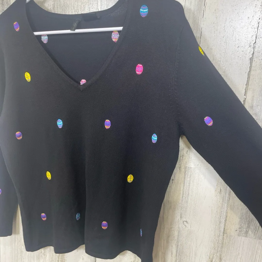 ETOILE Sweater Size Medium Black V - Image 4