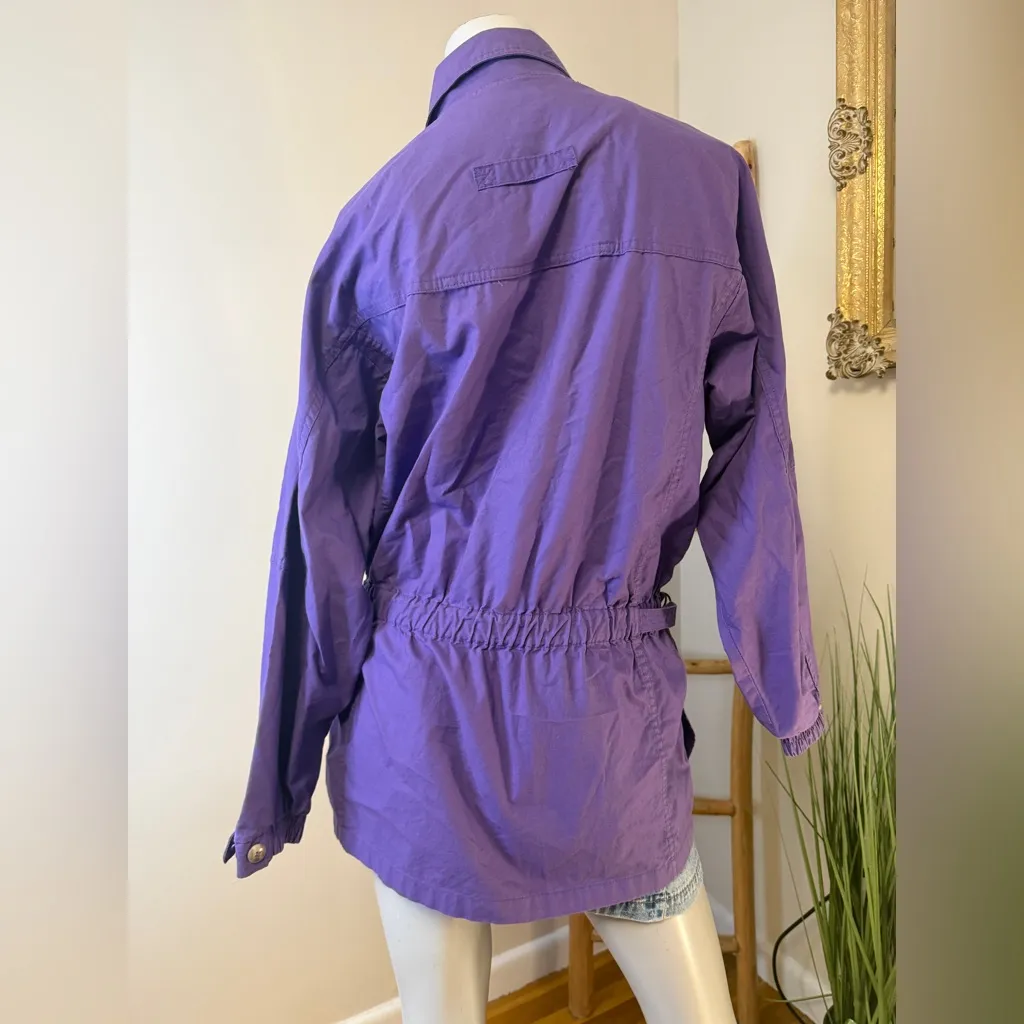 L.L. Bean Women's Chore Barn Coat Jacket Purple Long Rain Active Vintage Medium - Image 8