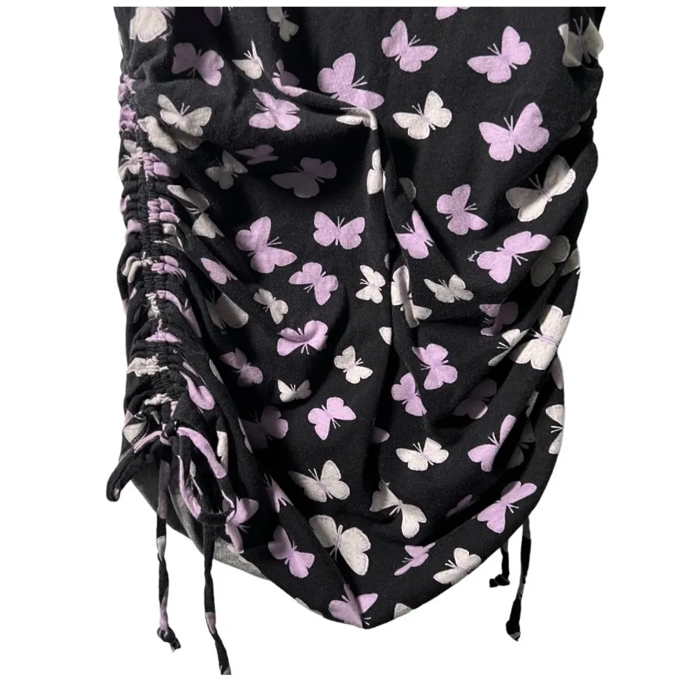 Pink by Victoria Secret Black with Butterflies Short Sleeve Dress Size Small - Image 3