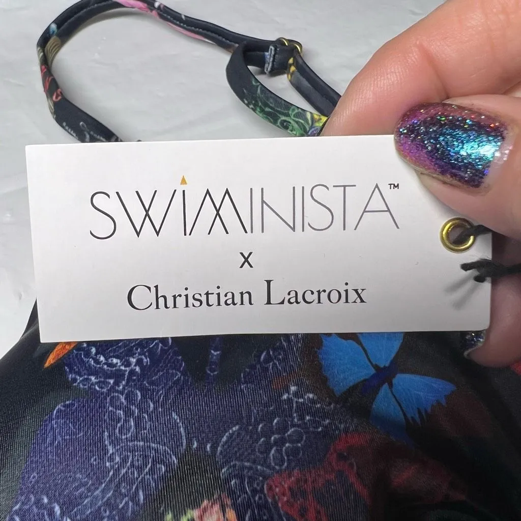 Swiminista X Christian Lacroix Butterfly on Parade Print Bikini Top - Image 5