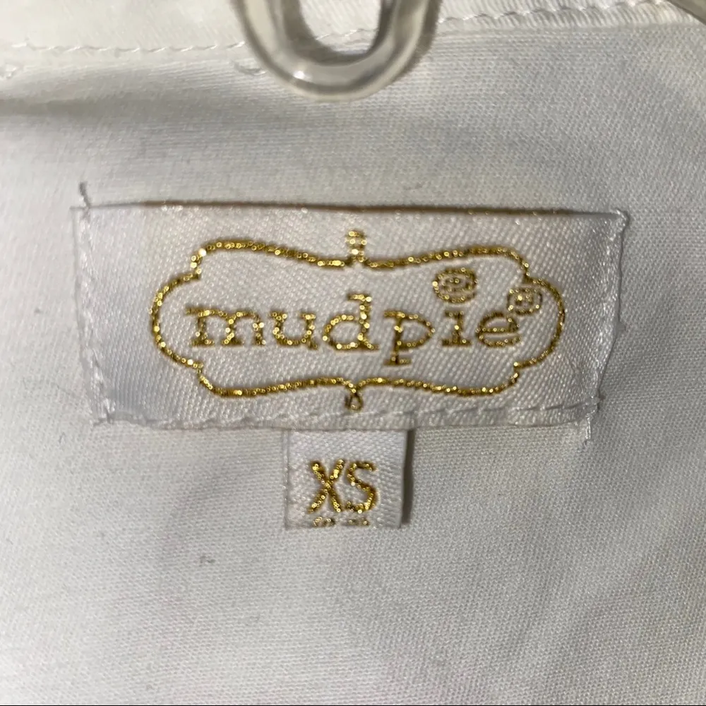 Mudpie Sleeveless Dress White & Gold Sz XS - Image 4