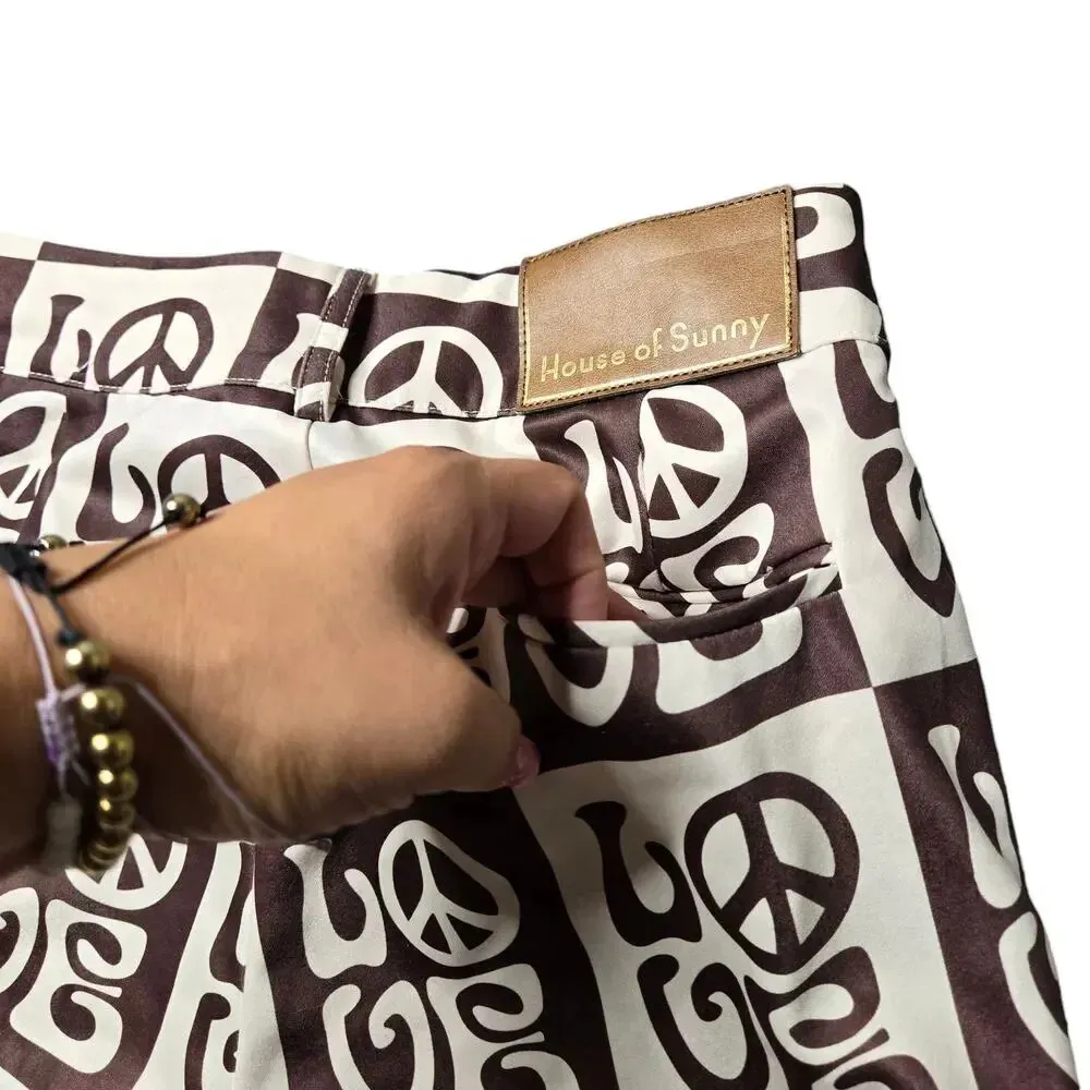 House of Sunny All You Need Is Love Pants Brown Size 2 - Image 3