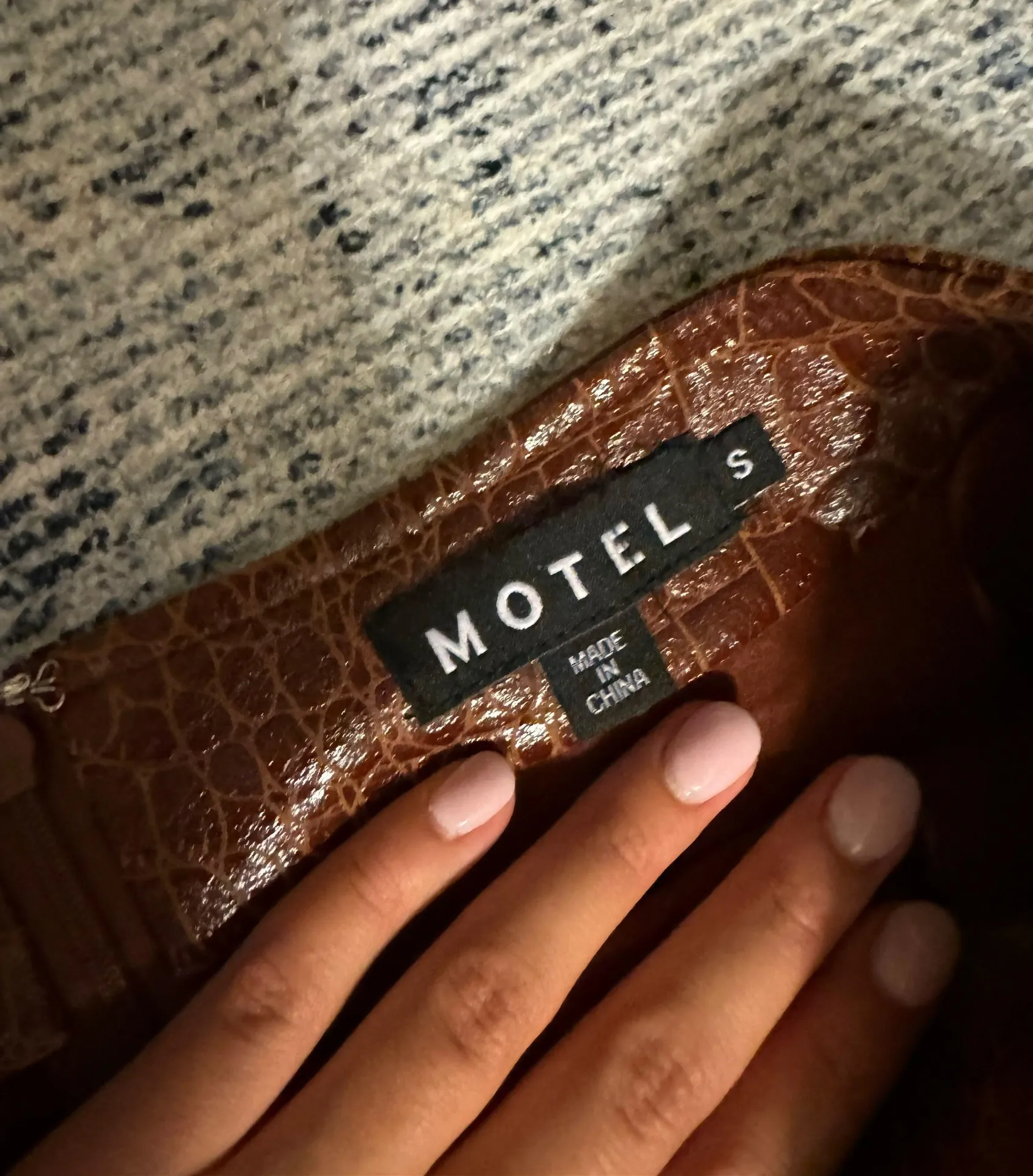 Brown Alligator Skin Skirt - Image 2