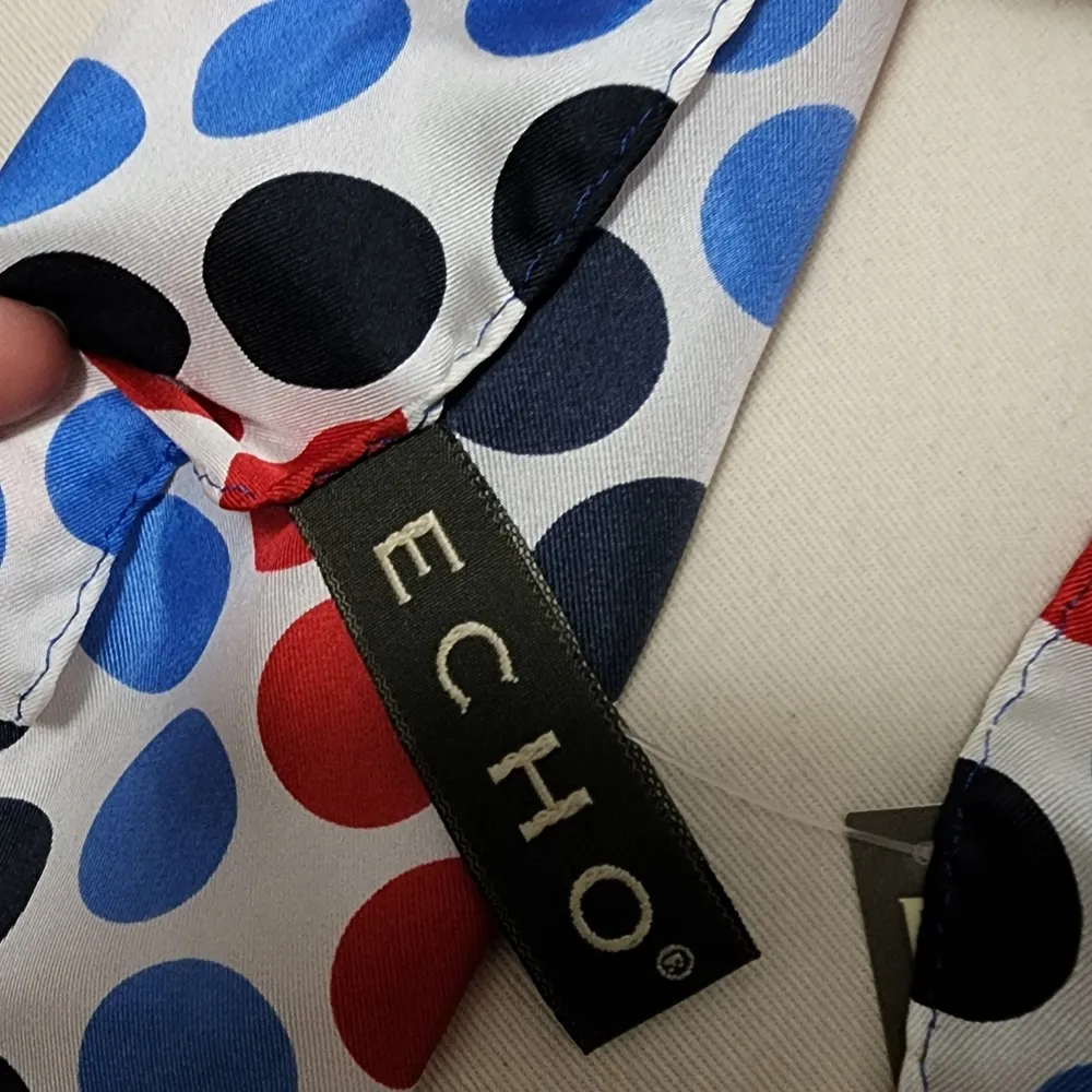 Echo white polka dot silk parallelogram scarf - Image 2