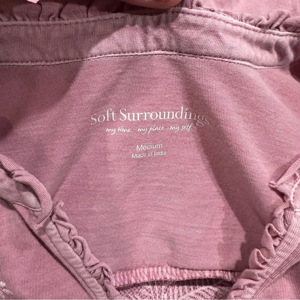 Soft Surroundings Embroidered Long Sleeve Ruffle Blouse – Size Medium - Image 13