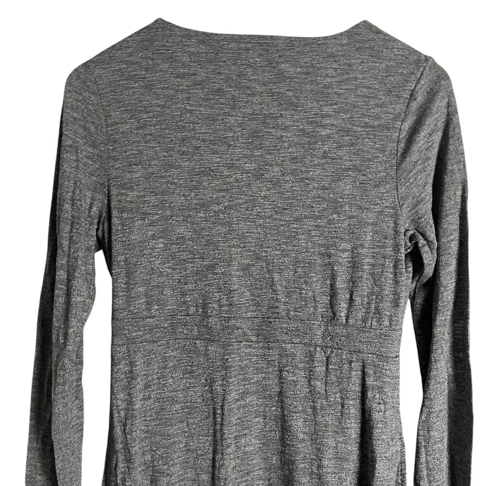 Athleta Wrap It Up Heather Gray Long Sleeve Faux Wrap Mini Dress Size Small - Image 10