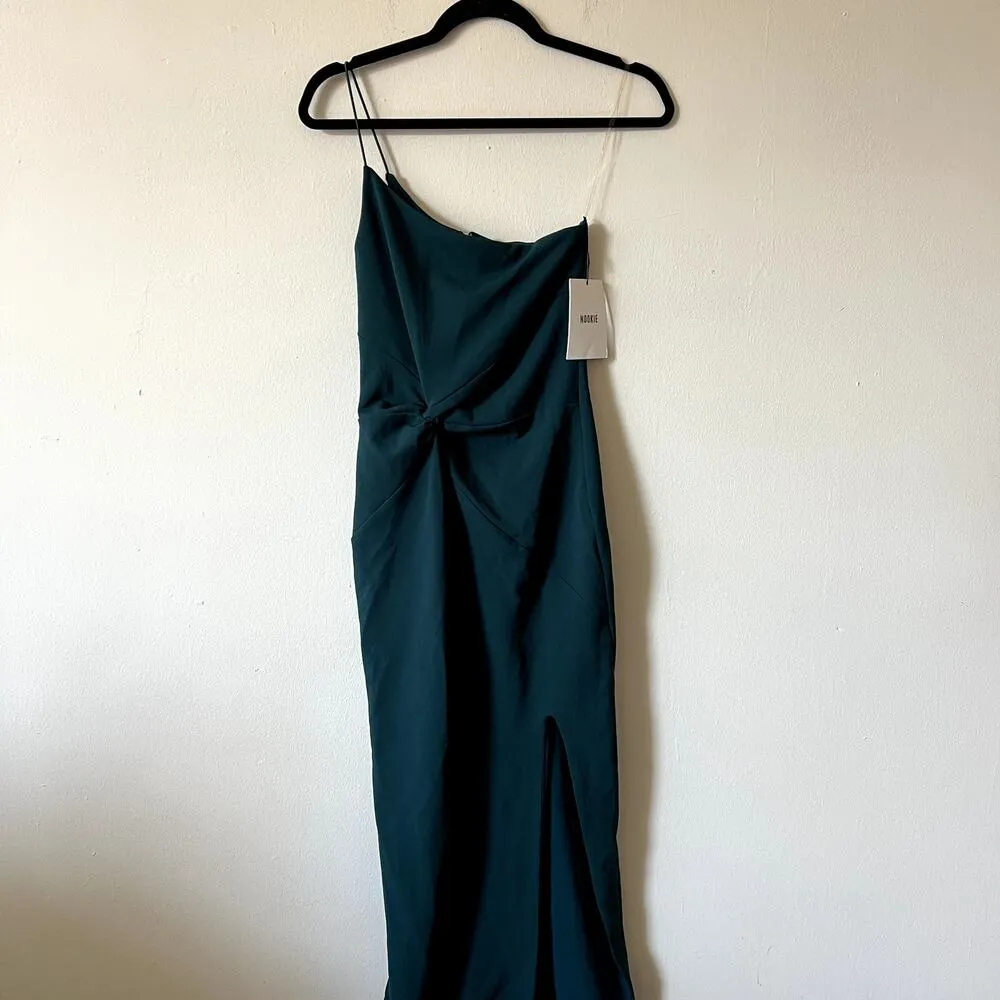 nookie lust one shoulder gown green maxi dress size S C8 - Image 5