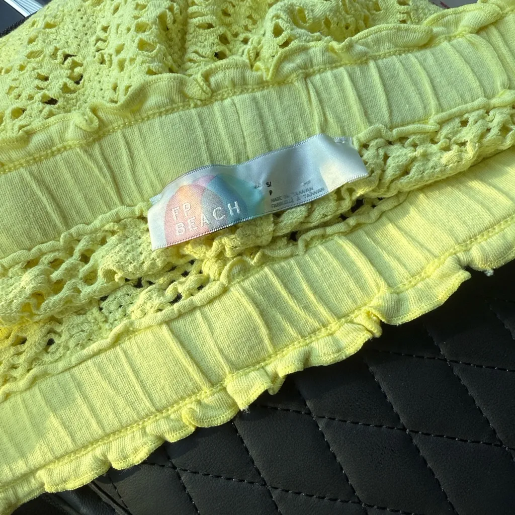 Free People Beach - Open Knit Women's Shorts in Yellow - Image 3