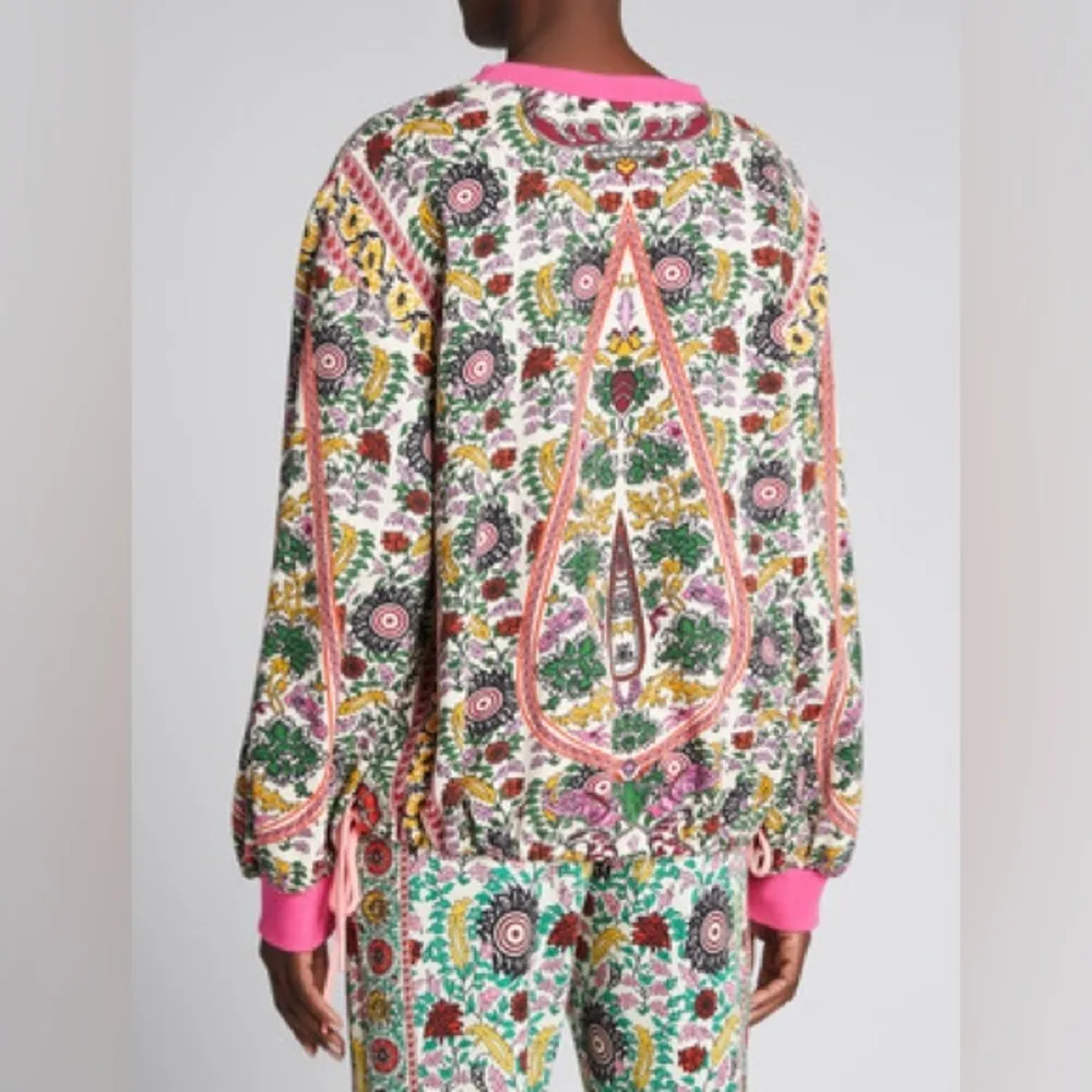 Alice + Olivia Amirah Floral-Print Drawstring-Hem Sweatshirt - Image 5